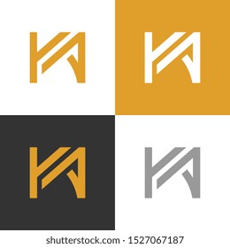 Initial letter KA logo template, luxury company branding design - Vector