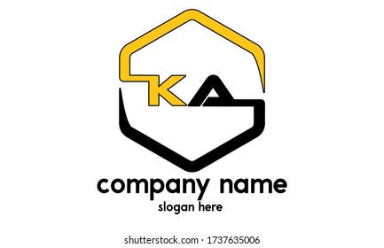 Initial Letter KA Logo, KA Vector Illustration Design logo.