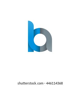 initial letter ka modern linked circle round lowercase logo blue gray