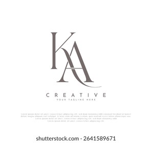 Initial Letter KA Monogram Logo Design Vector