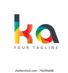 Initial Letter KA Rounded Design Logo