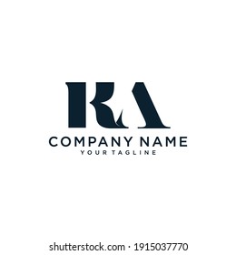 Initial Letter KA typography logo design vector