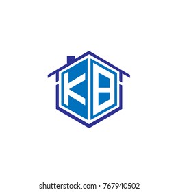 Initial letter KB House Logo Design for Property Company