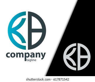 Initial Letter KB With Linked Circle Logo