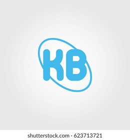 initial letter kb logo blue on white background