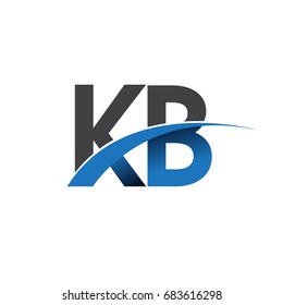 initial letter KB logotype company name colored blue and grey swoosh design. vector logo for business and company identity.

