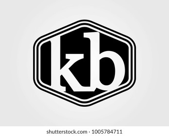 Initial letter kb lowercase logo minimalist black