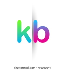Initial Letter KB Lowercase Logo green, pink and Blue, Modern and Simple Logo Design.