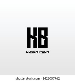 Initial letter KB minimalist art logo vector