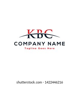 Initial letter KBC, overlapping movement swoosh horizon logo company design inspiration in red and dark blue color vector