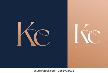 Initial letter KC CK logo design vector illustration for couple, wedding, and business