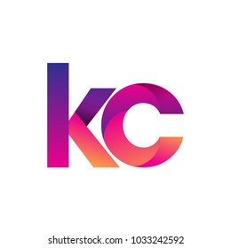 Initial Letter KC Logo Lowercase, magenta and orange, Modern and Simple Logo Design.