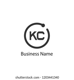 Initial Letter KC Logo Template Design