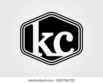 Initial letter kc lowercase logo minimalist black