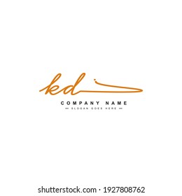 Initial Letter KD Logo - Handwritten Signature Logo