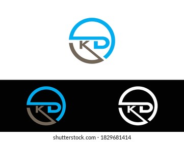 Initial Letter KD Logo or Icon Design Vector