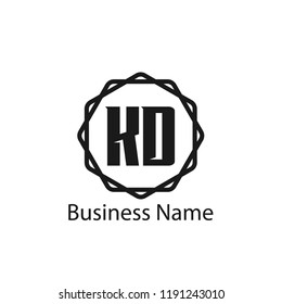 Initial Letter KD Logo Template Design
