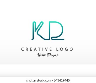 Initial Letter KD logo vector