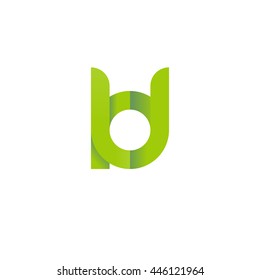 initial letter kd modern linked circle round lowercase logo green