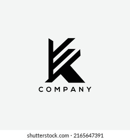 Letra inicial Diseño del logotipo gráfico KE