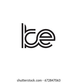 Initial letter ke, linked outline rounded lowercase, monogram black