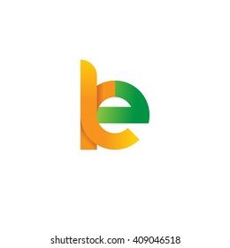 initial letter ke linked round lowercase logo orange green
