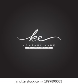 Initial Letter KE Logo - Hand Drawn Signature Logo
