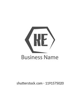 Initial Letter KE Logo Template Design