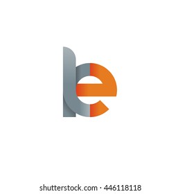initial letter ke modern linked circle round lowercase logo orange gray