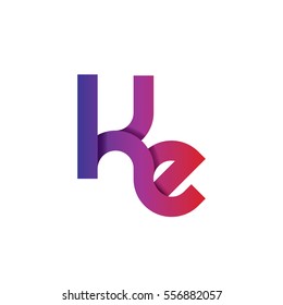 Initial Letter KE Rounded Lowercase Logo
