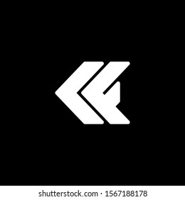 Initial letter KF or CF logo template with modern arrow illustration in flat design monogram symbol