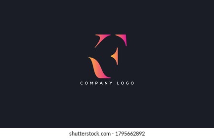 Initial Letter KF or FK Logo Design vector Template. Creative Abstract KF Logo Design Vector Illustration