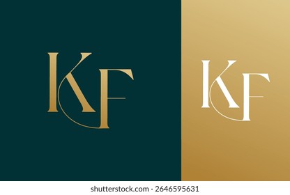 Initial letter KF FK logo design vector illustration for couple, wedding, and business