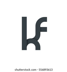 Initial Letter KF HF Rounded Lowercase Logo