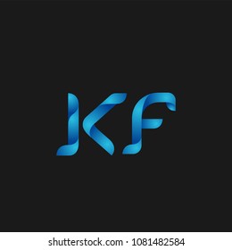 Initial Letter KF Logo Design