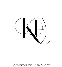 Initial letter KF logo design