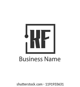 Initial Letter KF Logo Template Design