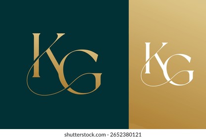 Anfangsbuchstabe KG GK Logo Design Vektorgrafik für Paar, Hochzeit und Geschäft