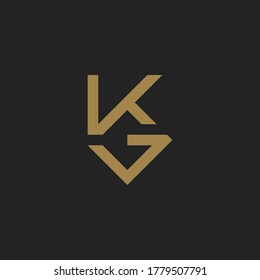 Initial Letter KG / GK Monogram Logo Template Design