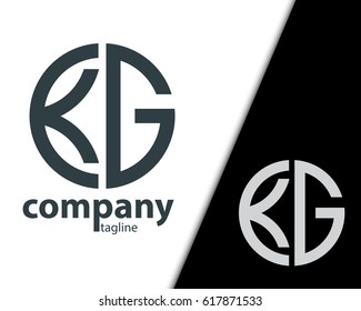Initial Letter KG With Linked Circle Logo