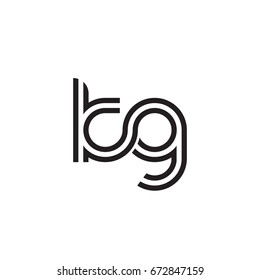 Initial letter kg, linked outline rounded lowercase, monogram black