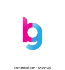 initial letter kg linked round lowercase logo pink blue