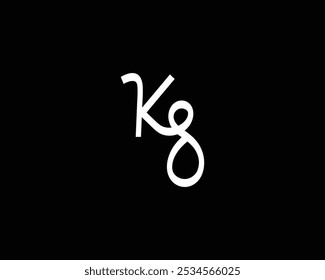 Letra inicial KG diseño del logotipo