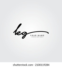 Initial Letter KG Logo - Hand Drawn Signature Logo