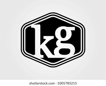 Initial letter kg lowercase logo minimalist black