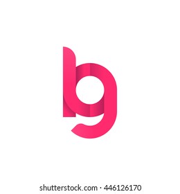 initial letter kg modern linked circle round lowercase logo pink