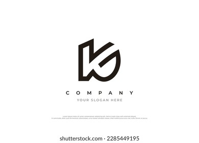 Initial Letter KG Monogram Logo Design Vector