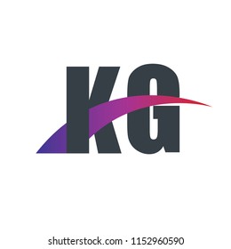 Initial Letter KG Overlapping Design Logo