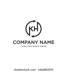 The initial letter KH in circles for business logos.