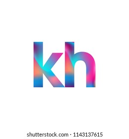 Initial Letter KH Logo Lowercase colorful design, Modern and Simple Logo Design.
